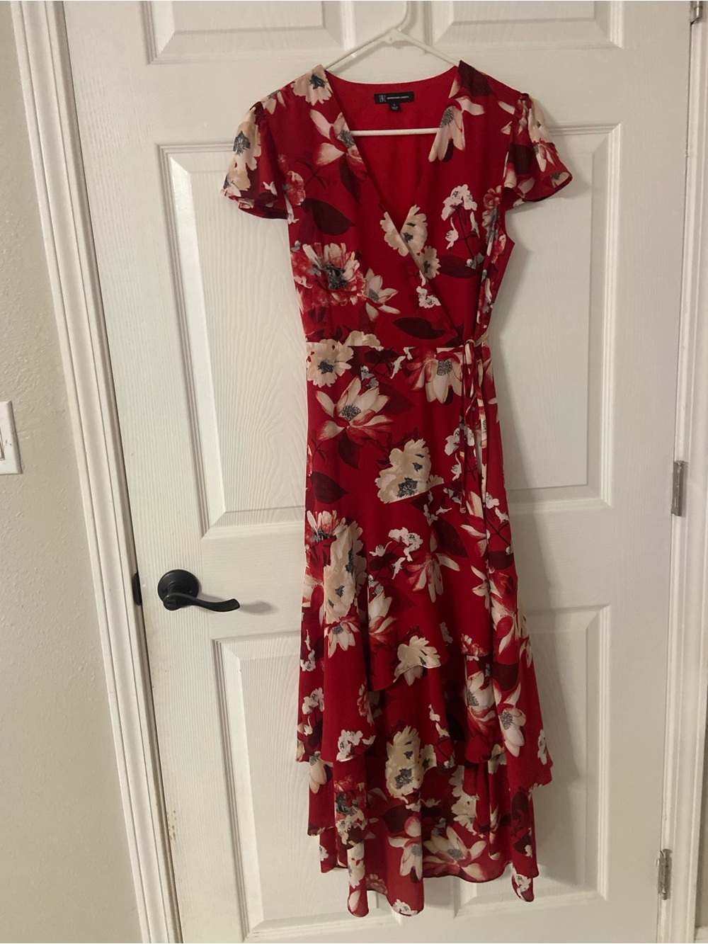 T40a- INC Red Floral Midi Dress